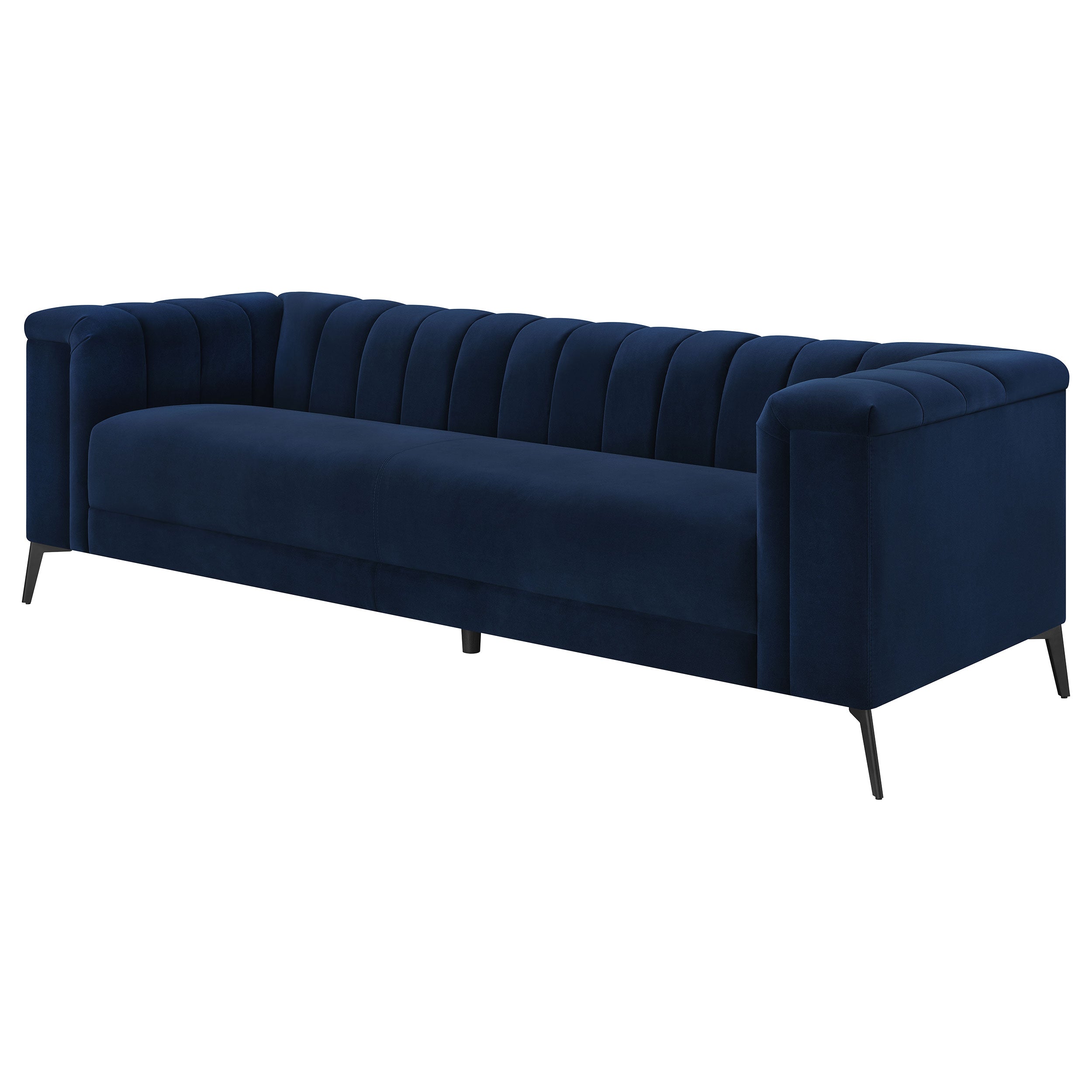 Coaster Chalet Tuxedo Arm Sofa Blue Default Title