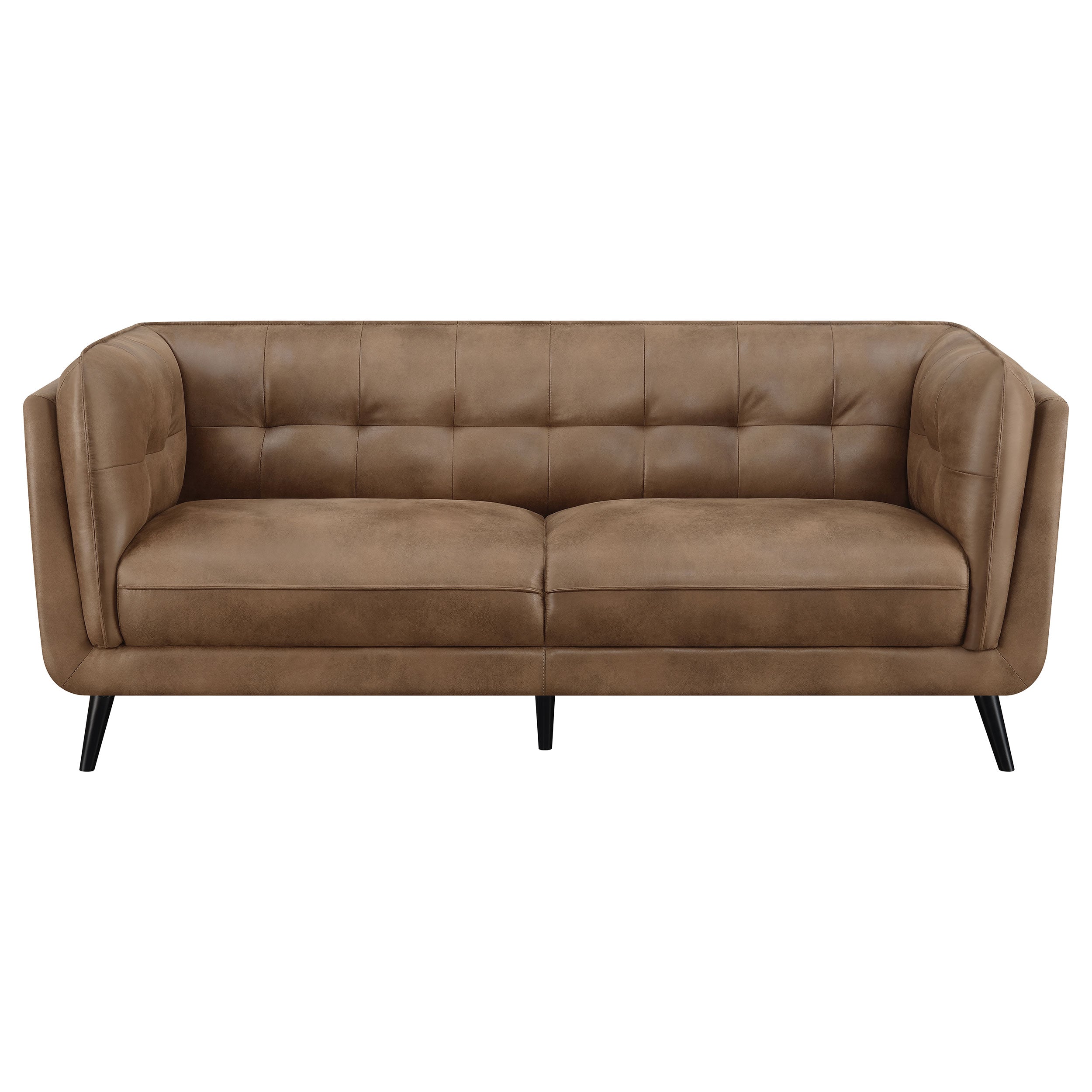 Coaster Thatcher Upholstered Button Tufted Sofa Brown Default Title