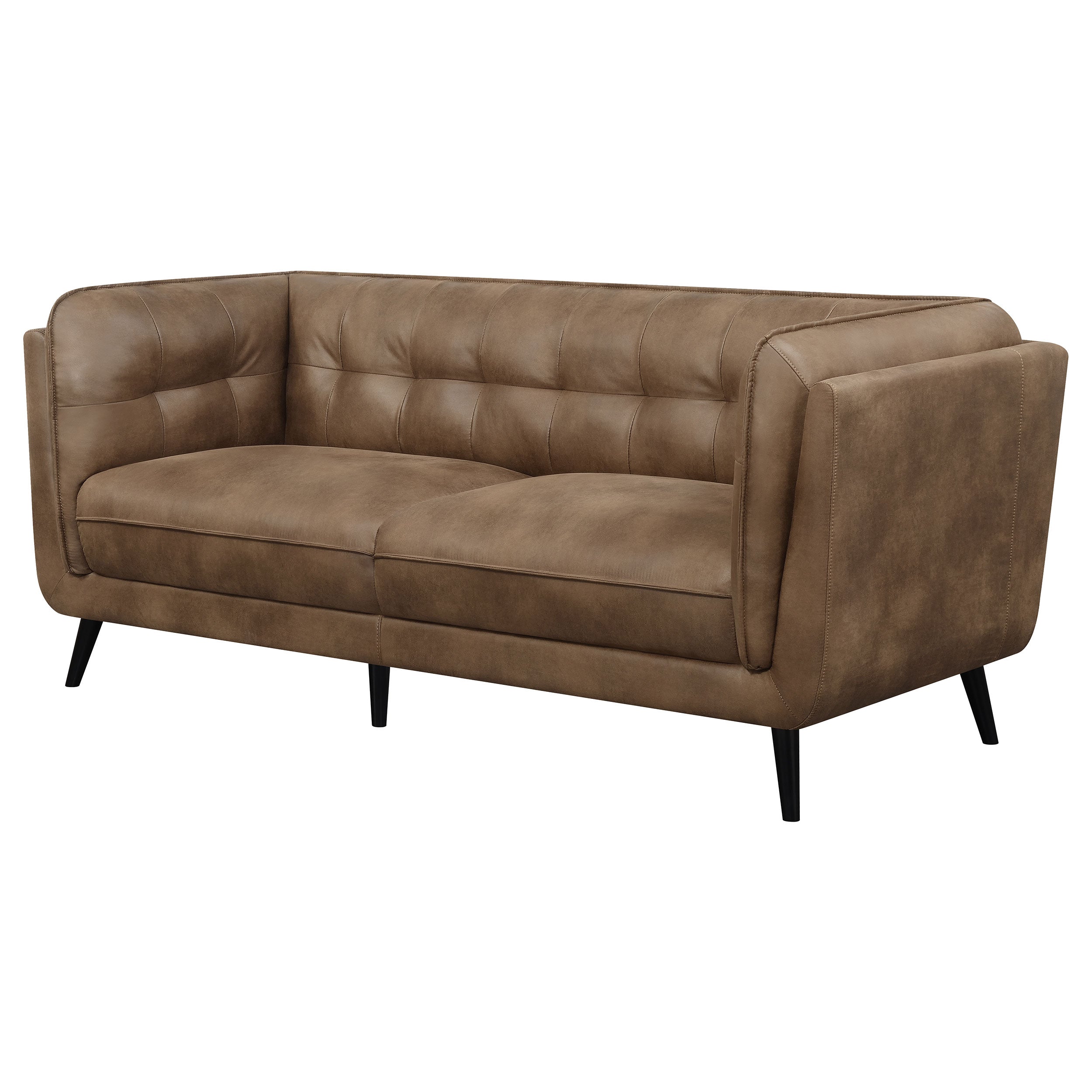 Coaster Thatcher Upholstered Button Tufted Sofa Brown Default Title