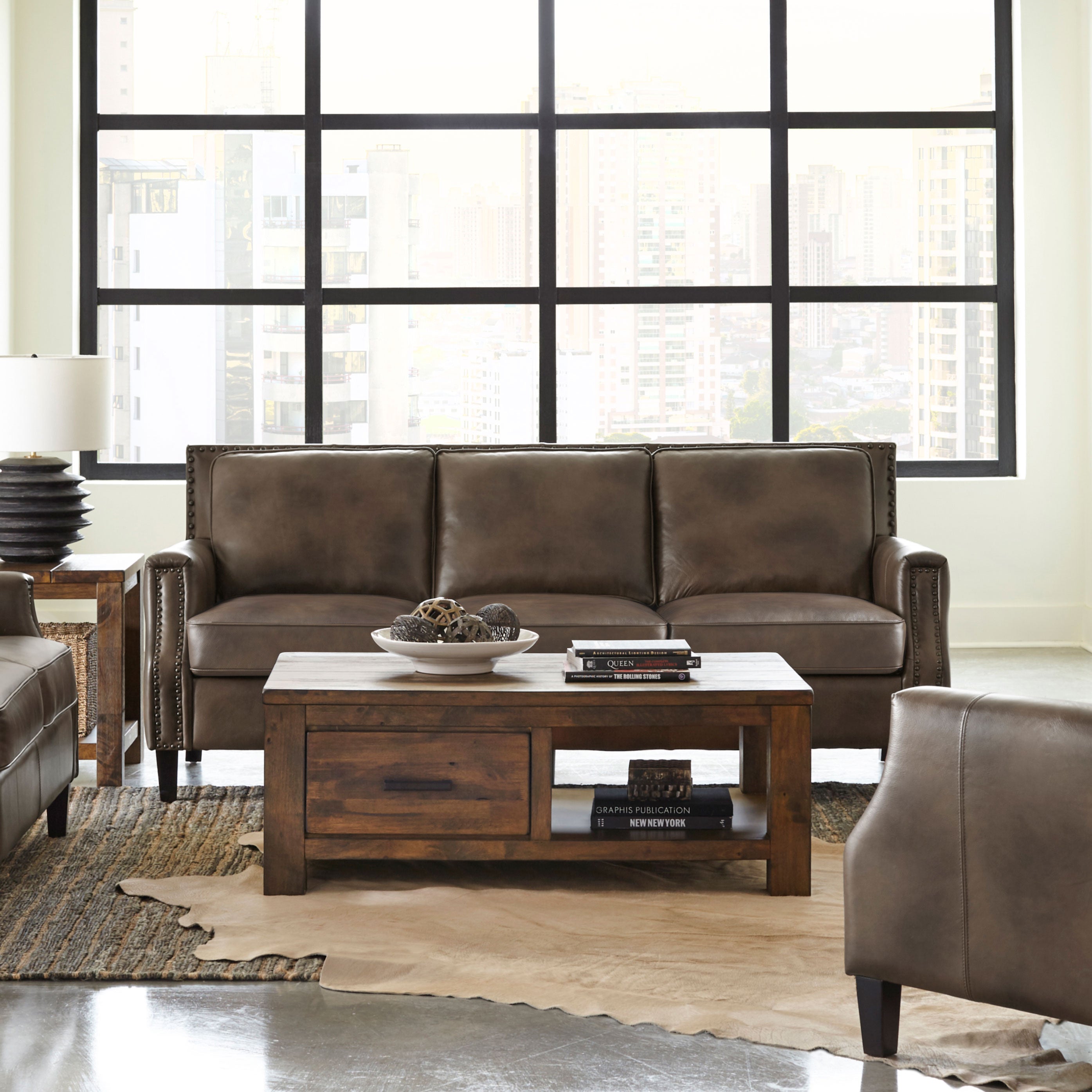 Coaster Leaton Upholstered Recessed Arms Sofa Brown Sugar Default Title