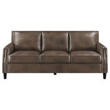 Coaster Leaton Upholstered Recessed Arms Sofa Brown Sugar Default Title