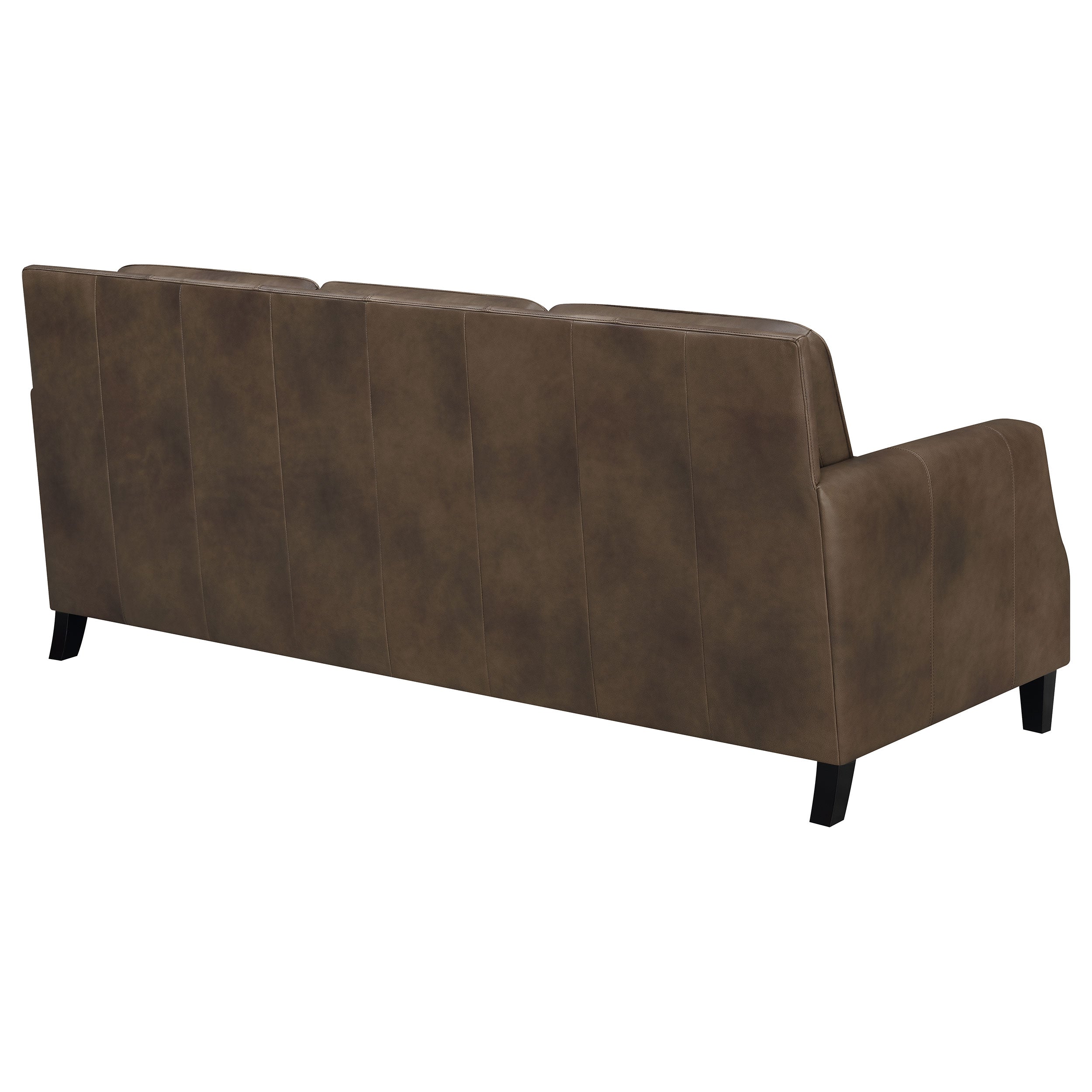 Coaster Leaton Upholstered Recessed Arms Sofa Brown Sugar Default Title