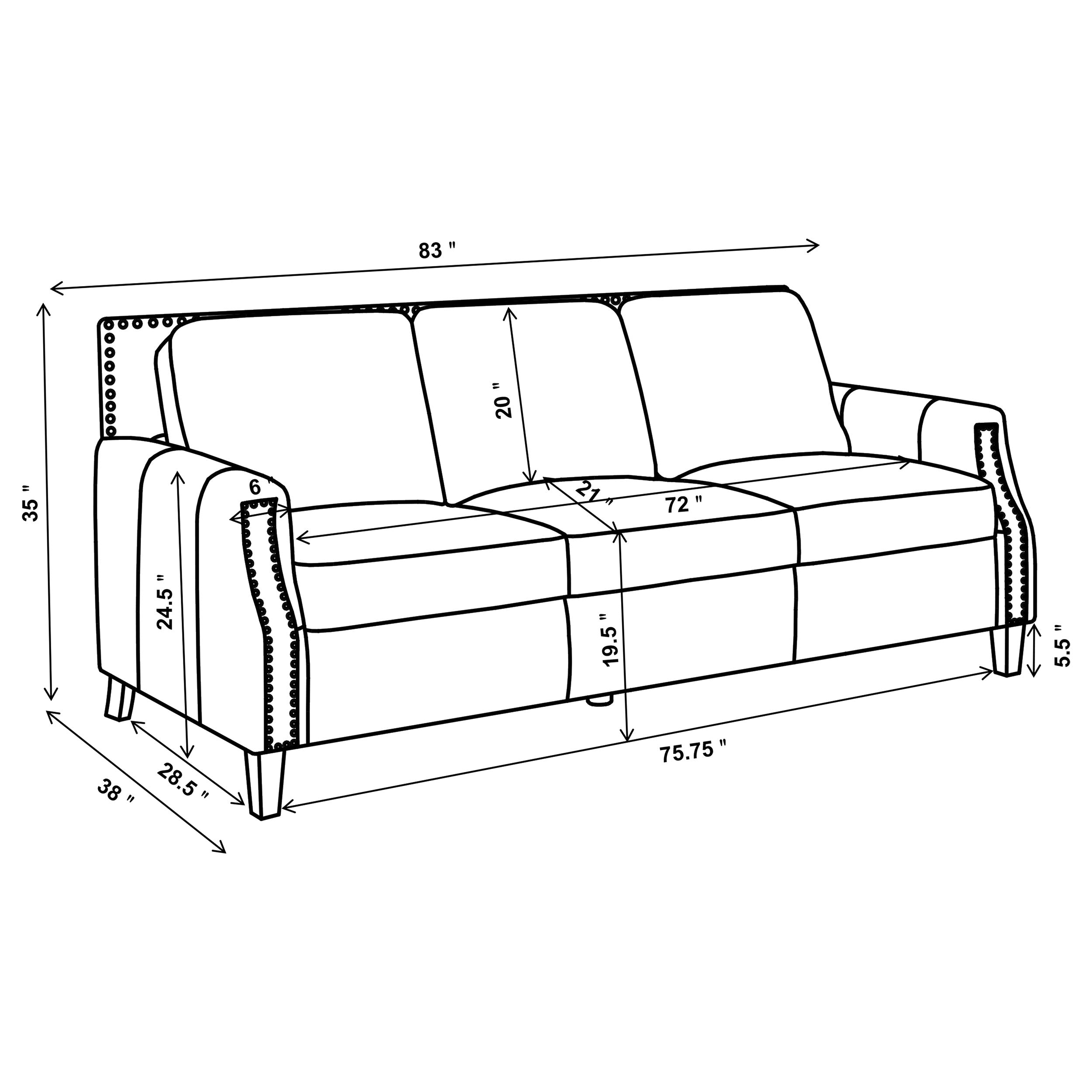 Coaster Leaton Upholstered Recessed Arms Sofa Brown Sugar Default Title