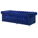 Coaster Bleker Tufted Tuxedo Arm Sofa Blue Default Title