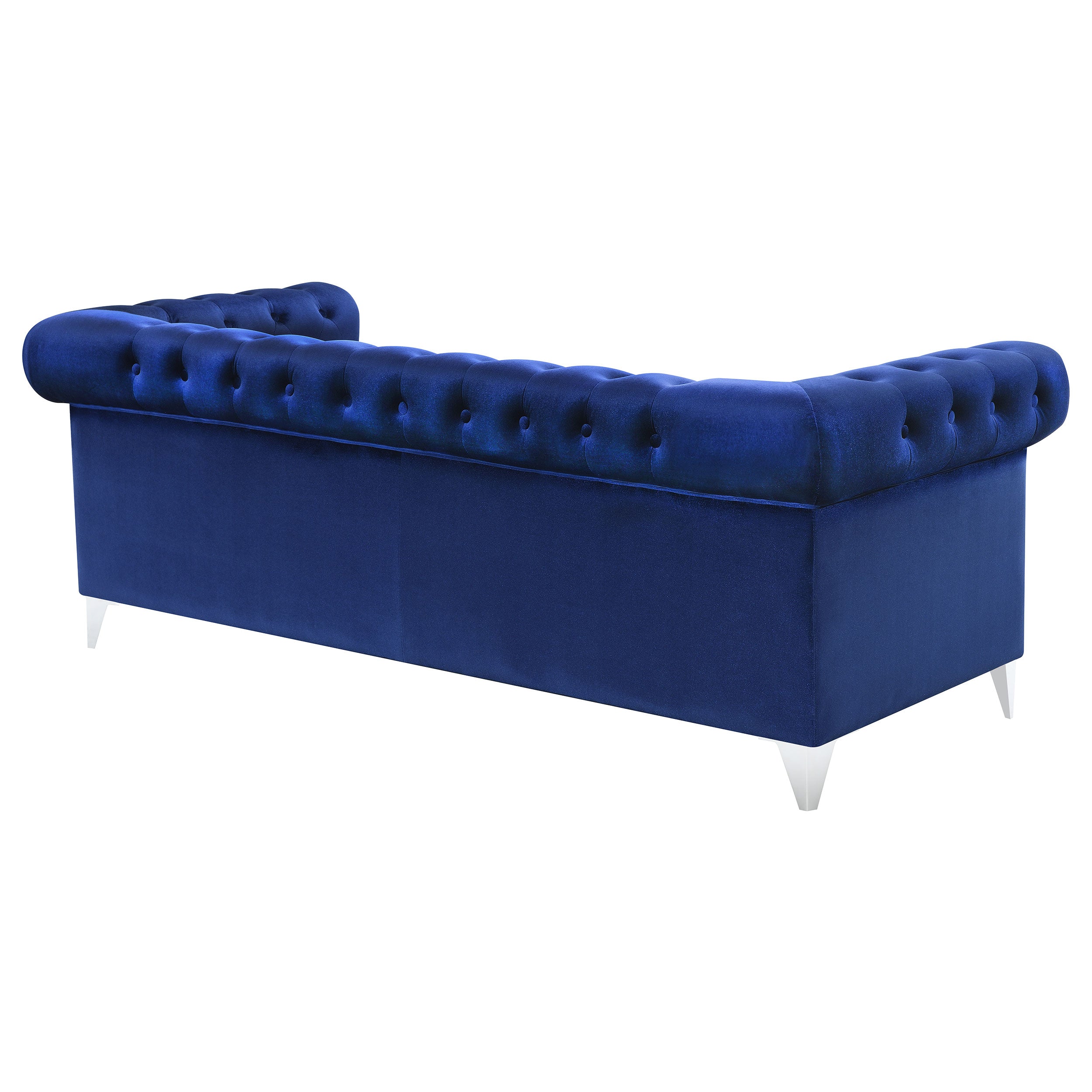 Coaster Bleker Tufted Tuxedo Arm Sofa Blue Default Title