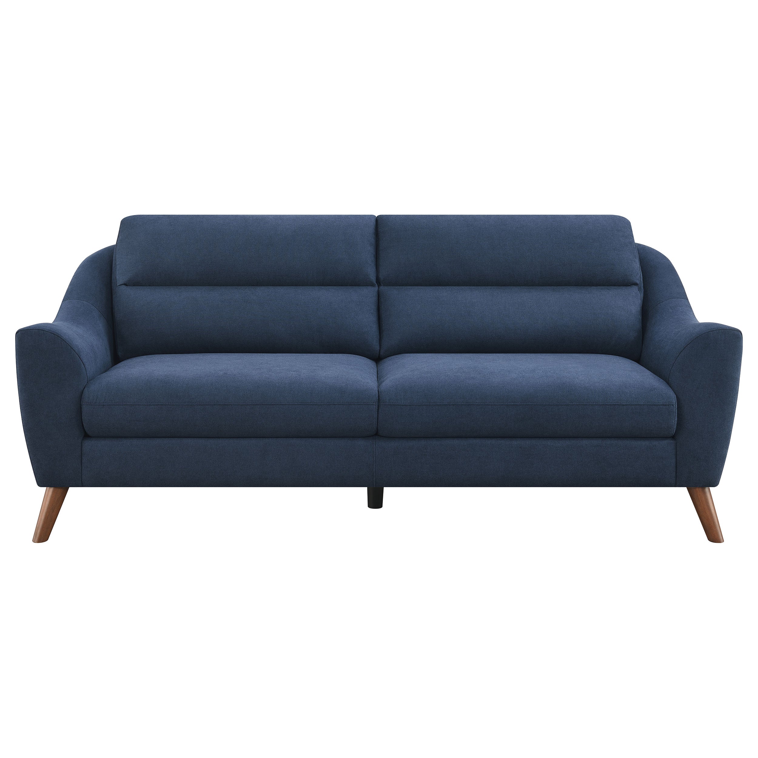 Coaster Gano Sloped Arm Upholstered Sofa Navy Blue Default Title