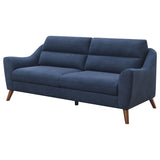 Coaster Gano Sloped Arm Upholstered Sofa Navy Blue Default Title