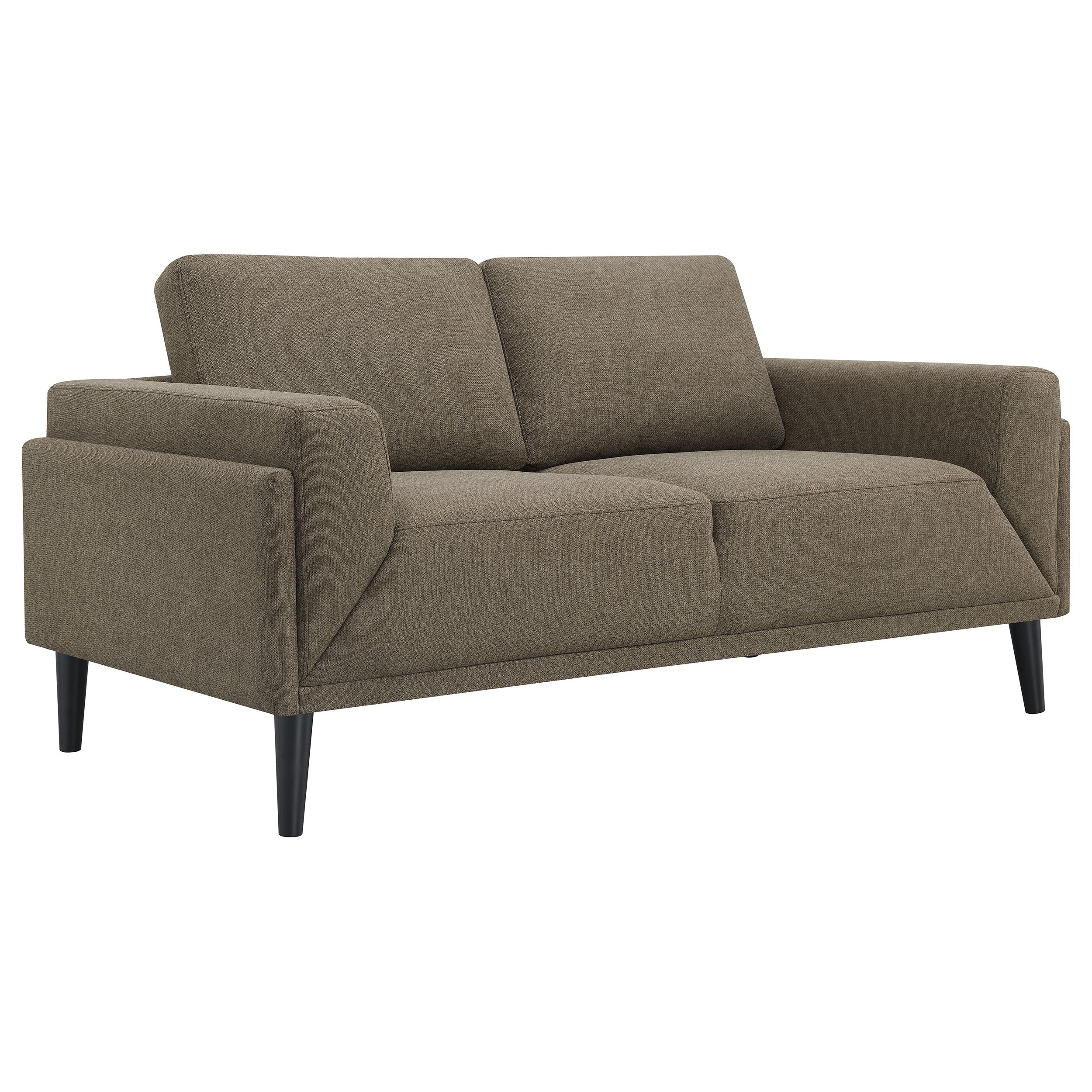 Coaster Rilynn Upholstered Track Arms Loveseat Brown Default Title