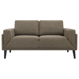 Coaster Rilynn Upholstered Track Arms Loveseat Brown Default Title