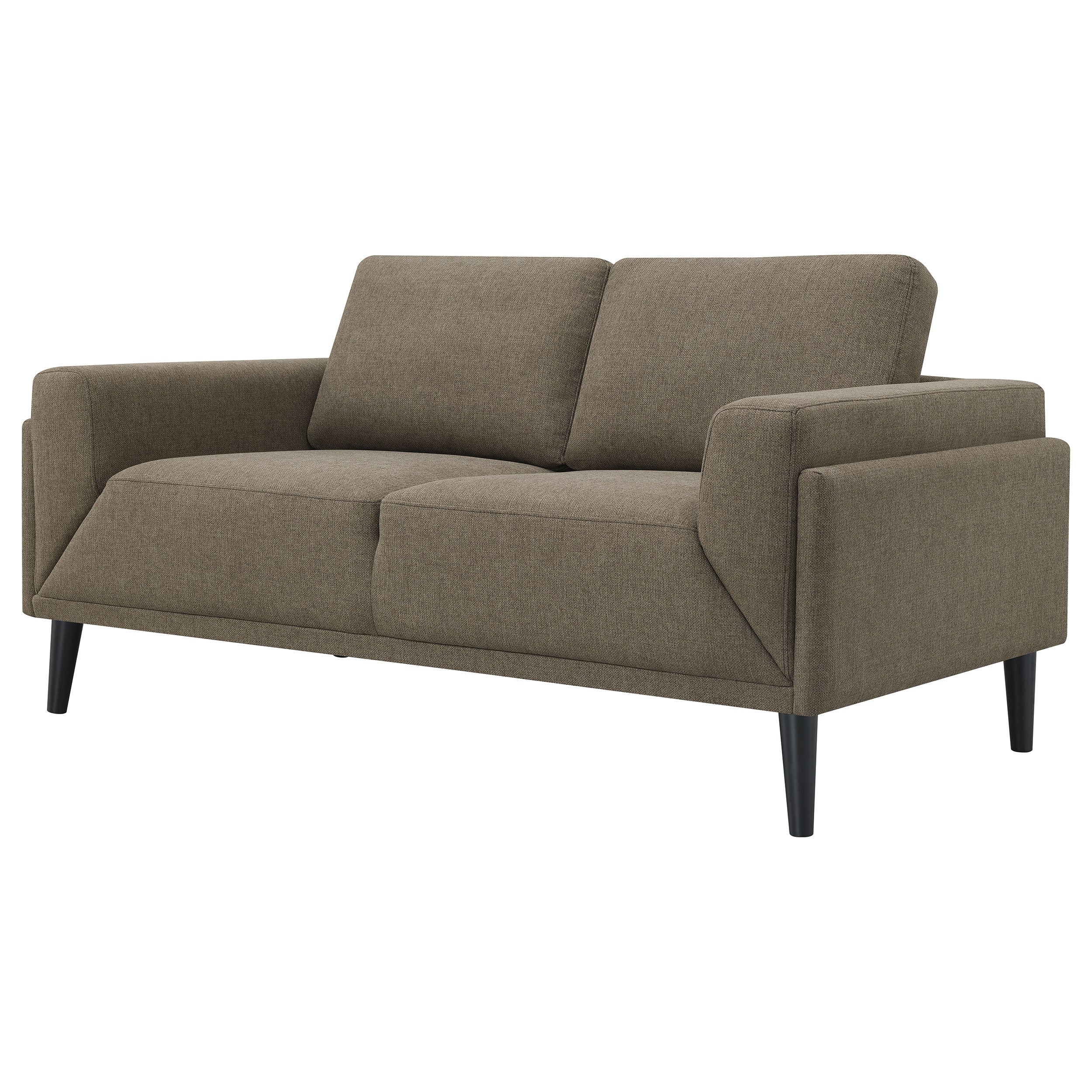 Coaster Rilynn Upholstered Track Arms Loveseat Brown Default Title