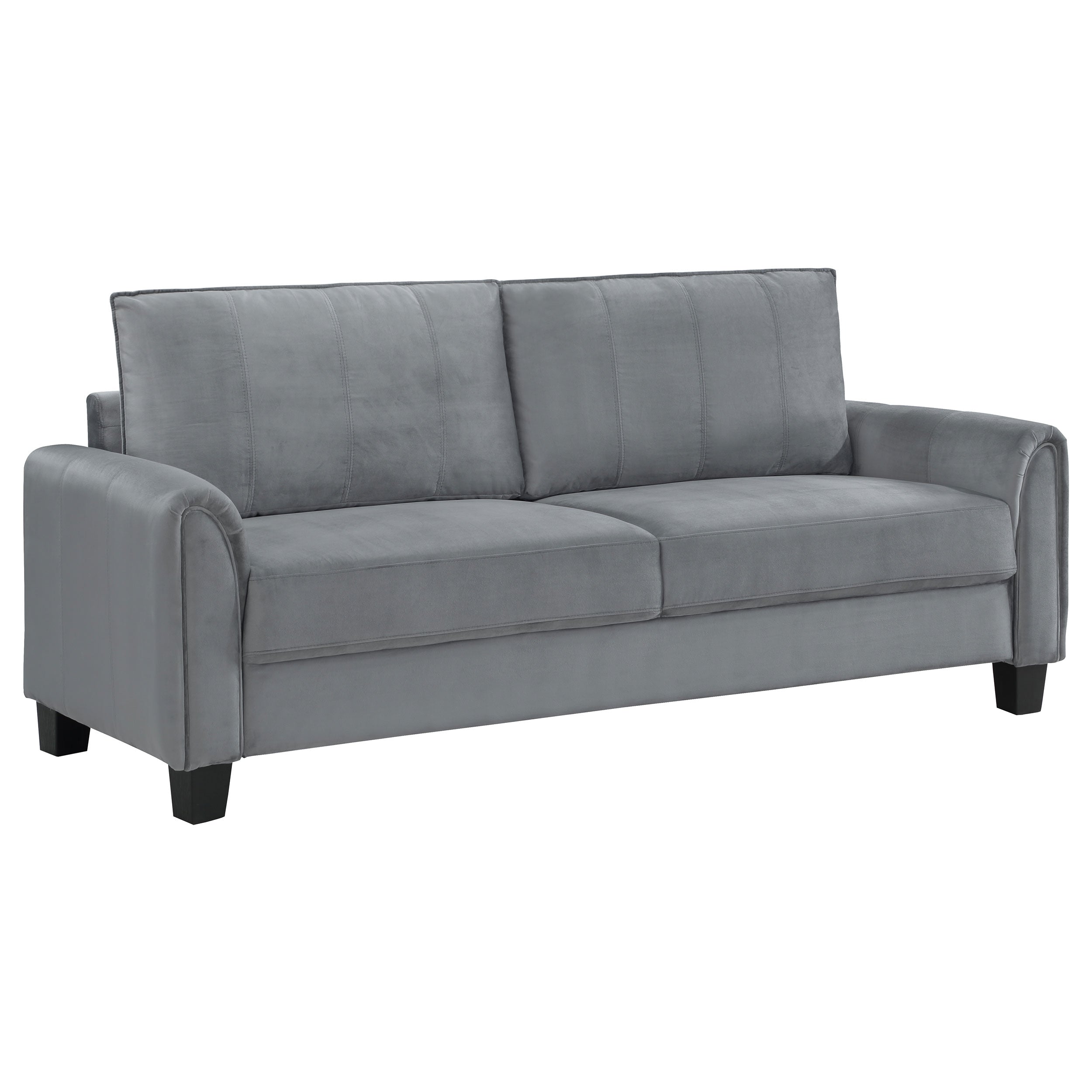 Coaster Davis Upholstered Rolled Arm Sofa Grey Default Title