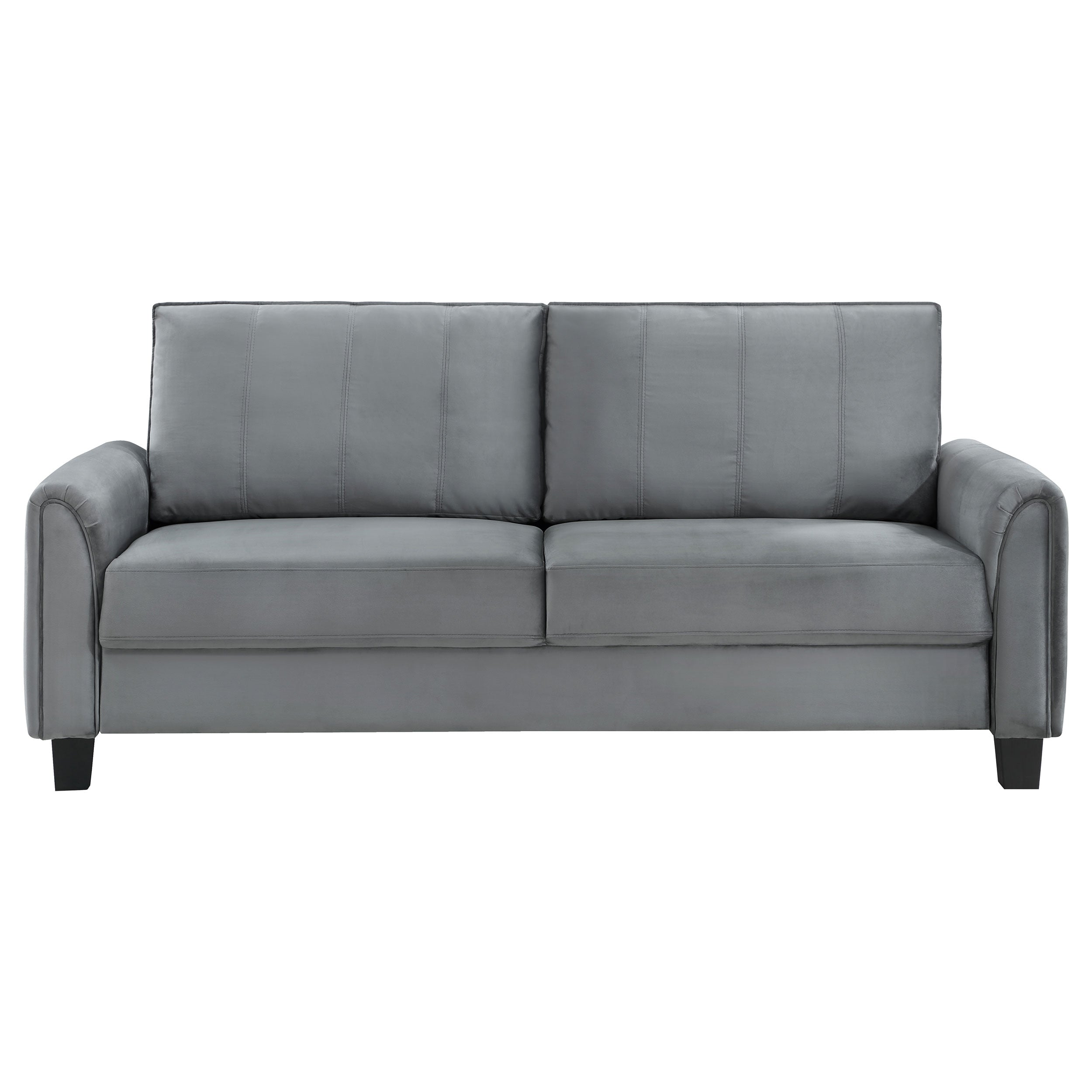 Coaster Davis Upholstered Rolled Arm Sofa Grey Default Title