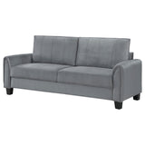 Coaster Davis Upholstered Rolled Arm Sofa Grey Default Title