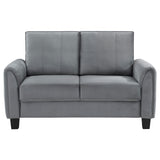 Coaster Davis Upholstered Rolled Arm Loveseat Grey Default Title