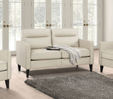 Coaster Jonah Upholstered Track Arm Loveseat Ivory Default Title