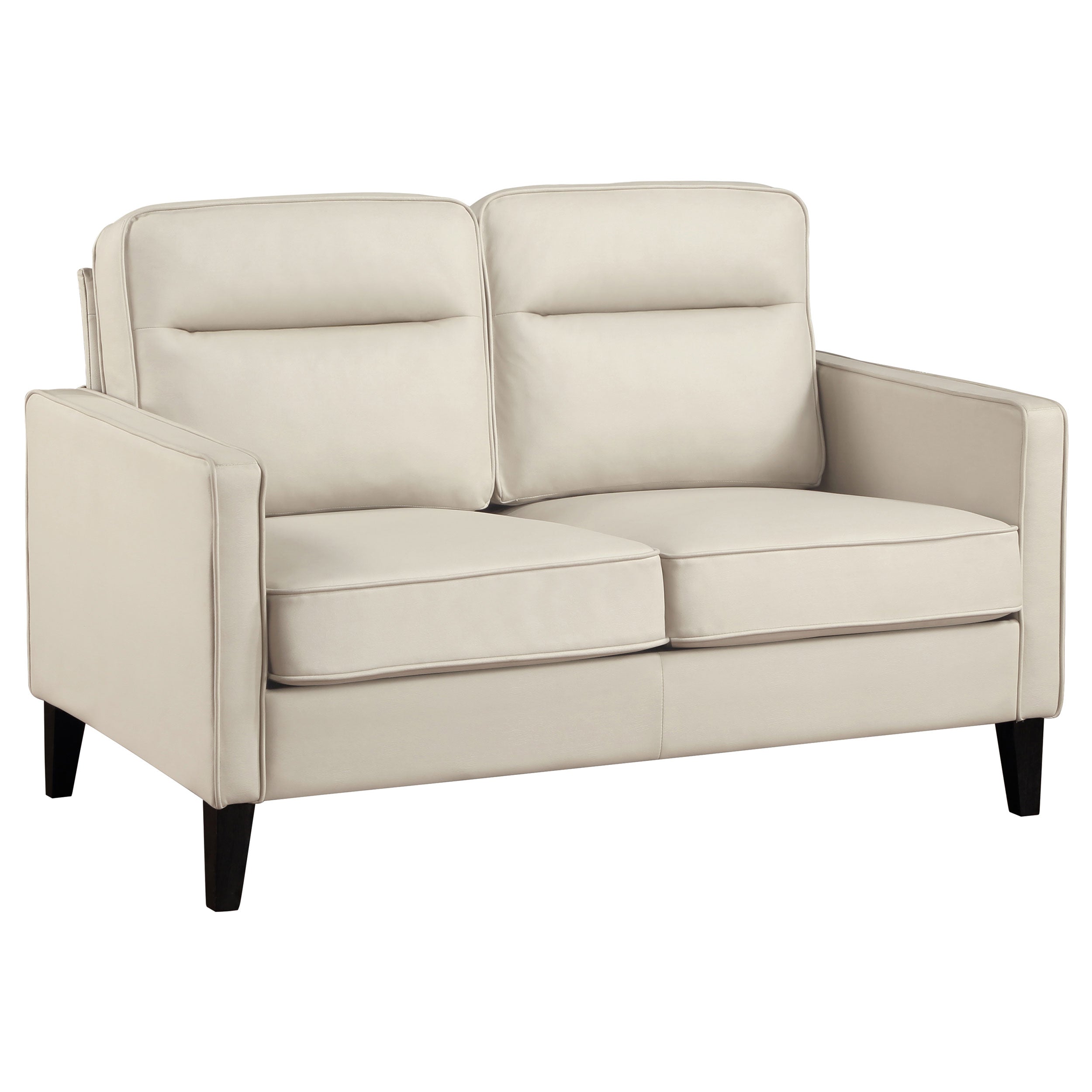 Coaster Jonah Upholstered Track Arm Loveseat Ivory Default Title