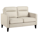 Coaster Jonah Upholstered Track Arm Loveseat Ivory Default Title