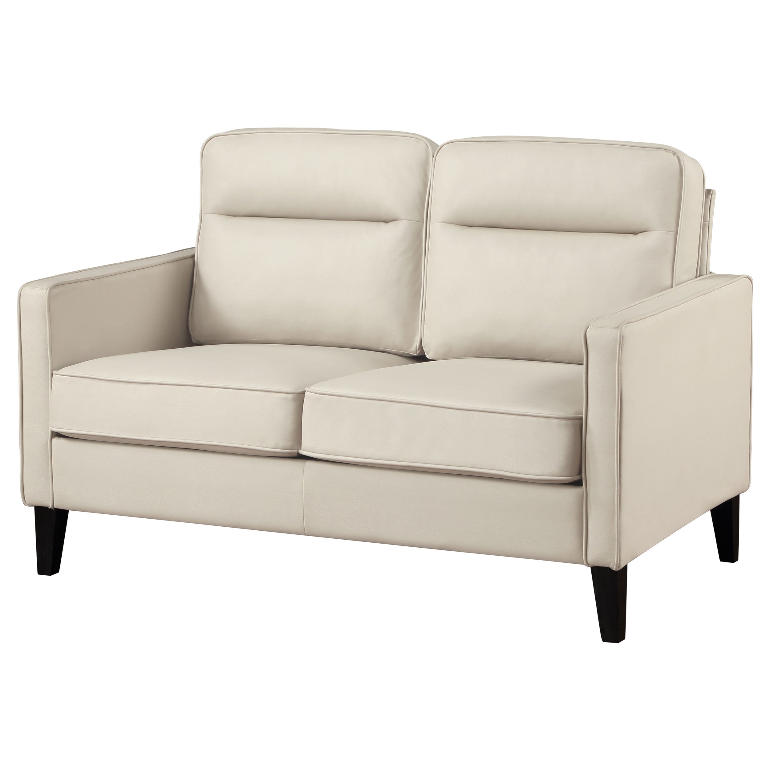 Coaster Jonah Upholstered Track Arm Loveseat Ivory Default Title