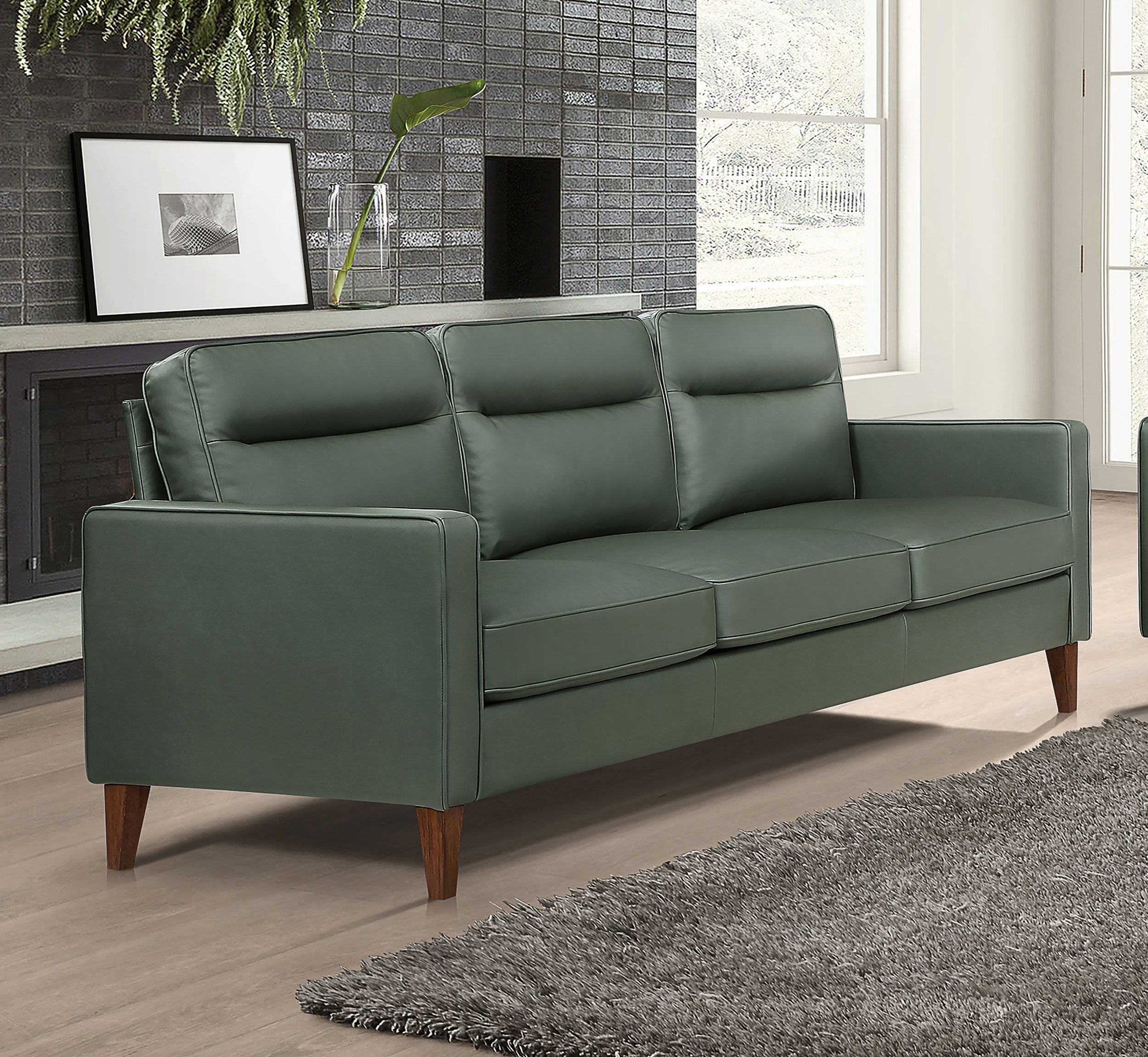 Coaster Jonah Upholstered Track Arm Sofa Green Default Title