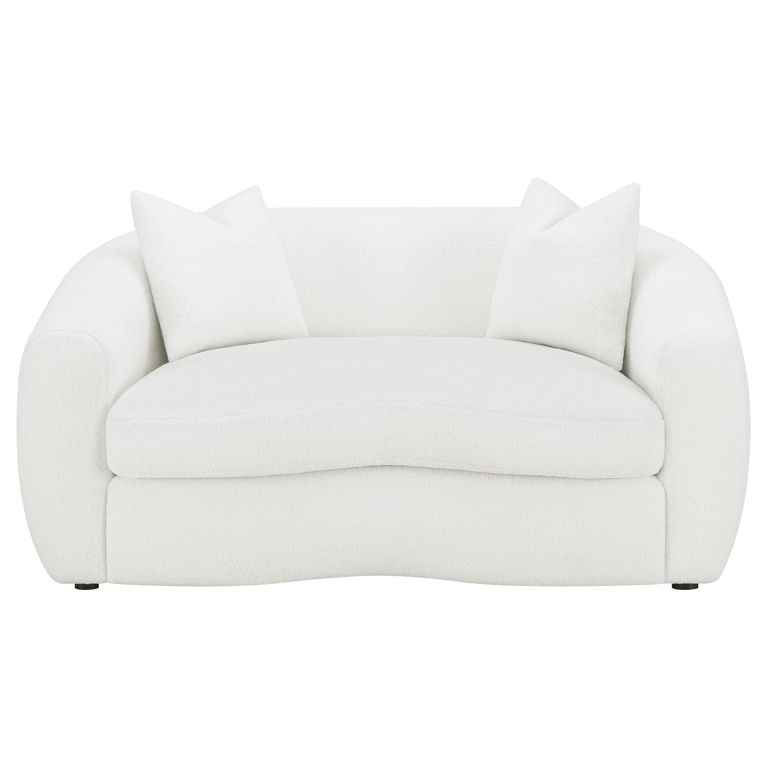 Coaster Isabella Upholstered Tight Back Loveseat White Default Title