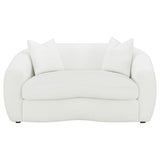 Coaster Isabella Upholstered Tight Back Loveseat White Default Title