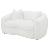 Coaster Isabella Upholstered Tight Back Loveseat White Default Title