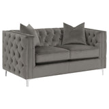 Coaster Phoebe Tufted Tuxedo Arms Loveseat Urban Bronze Default Title