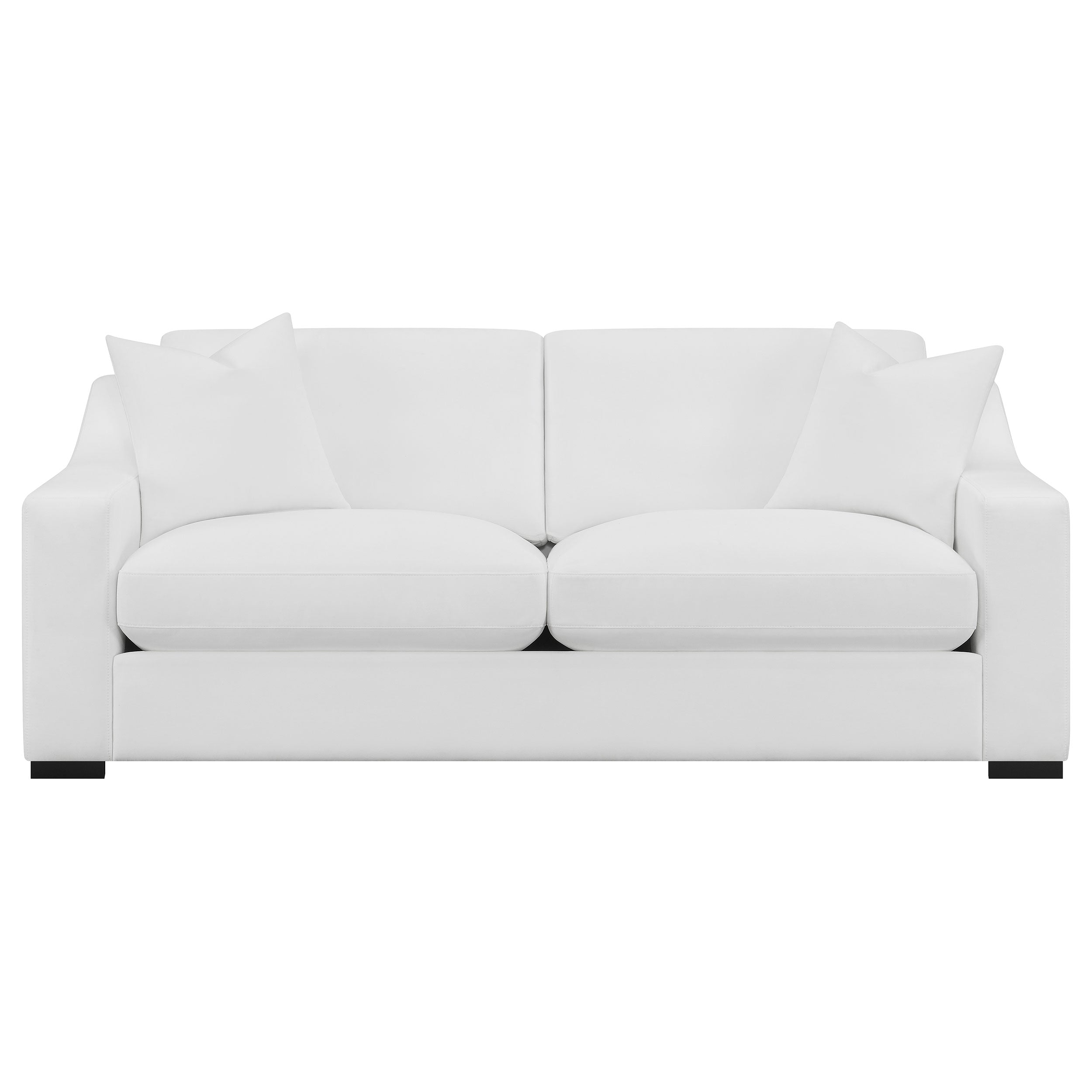 Coaster Ashlyn Upholstered Sloped Arms Sofa White Default Title