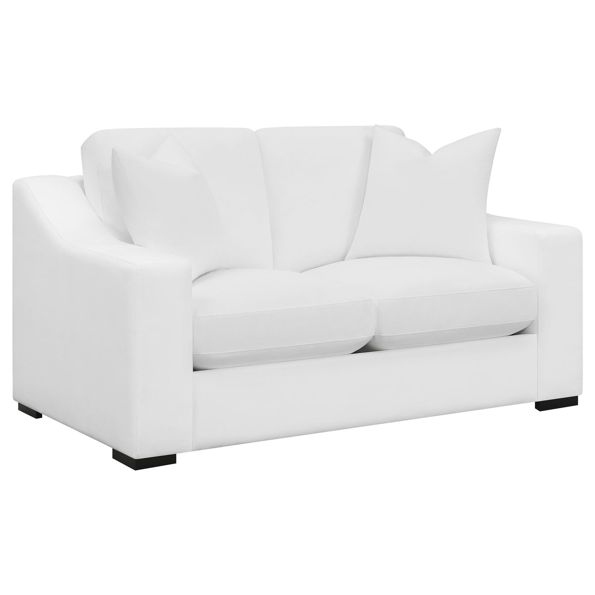 Coaster Ashlyn Upholstered Sloped Arms Loveseat White Default Title