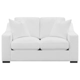 Coaster Ashlyn Upholstered Sloped Arms Loveseat White Default Title