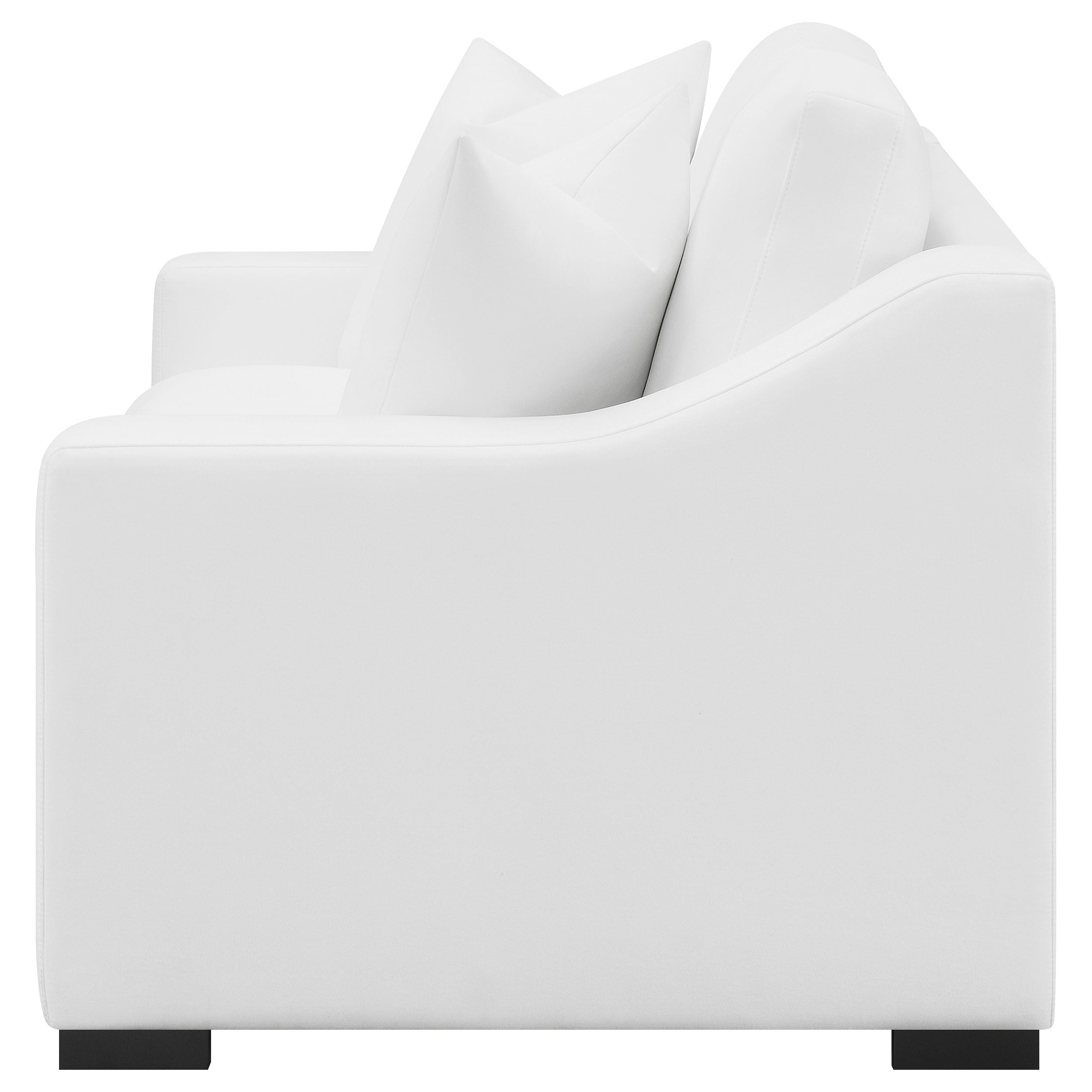 Coaster Ashlyn Upholstered Sloped Arms Loveseat White Default Title