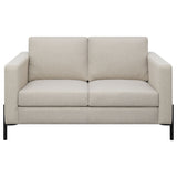 Coaster Tilly Upholstered Track Arms Loveseat Oatmeal Default Title