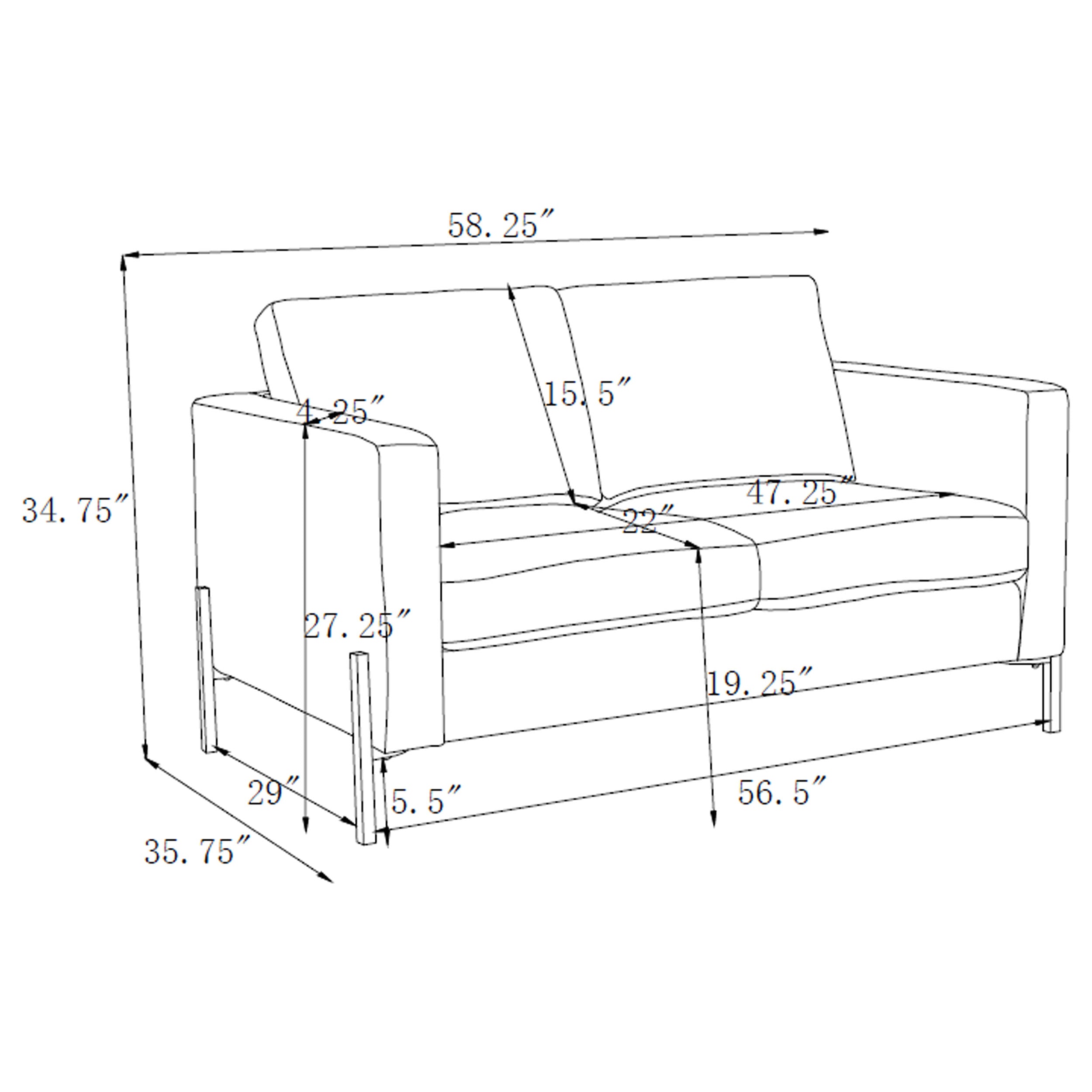 Coaster Tilly Upholstered Track Arms Loveseat Oatmeal Default Title