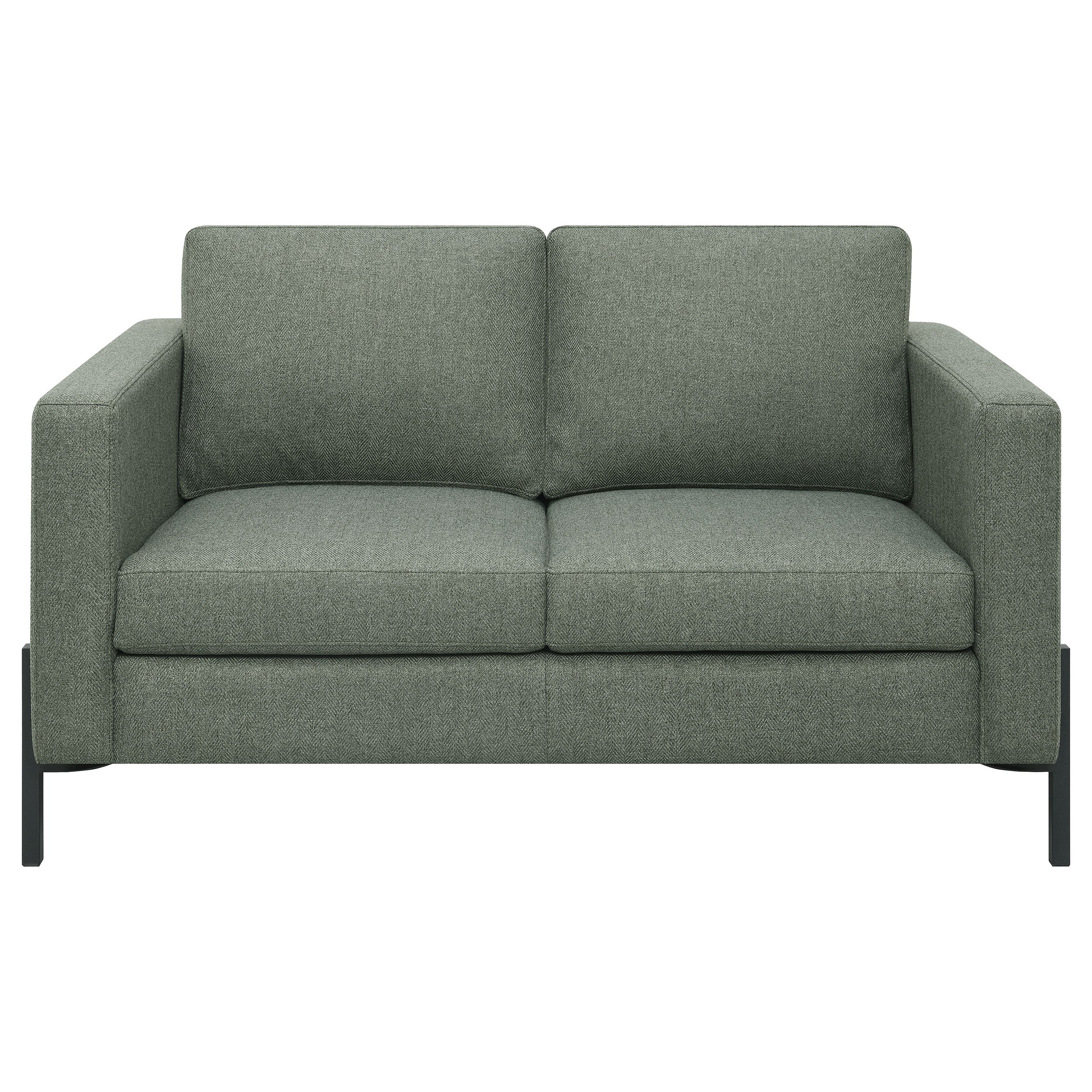 Coaster Tilly Upholstered Track Arms Loveseat Sage Default Title