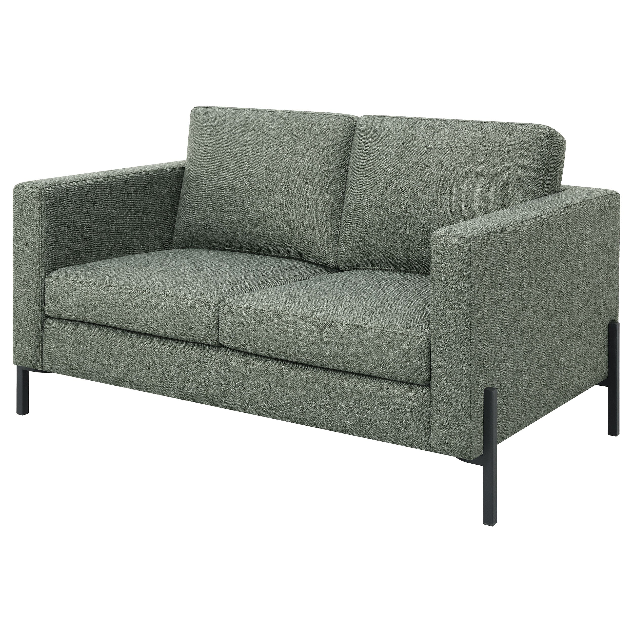 Coaster Tilly Upholstered Track Arms Loveseat Sage Default Title