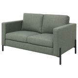 Coaster Tilly Upholstered Track Arms Loveseat Sage Default Title