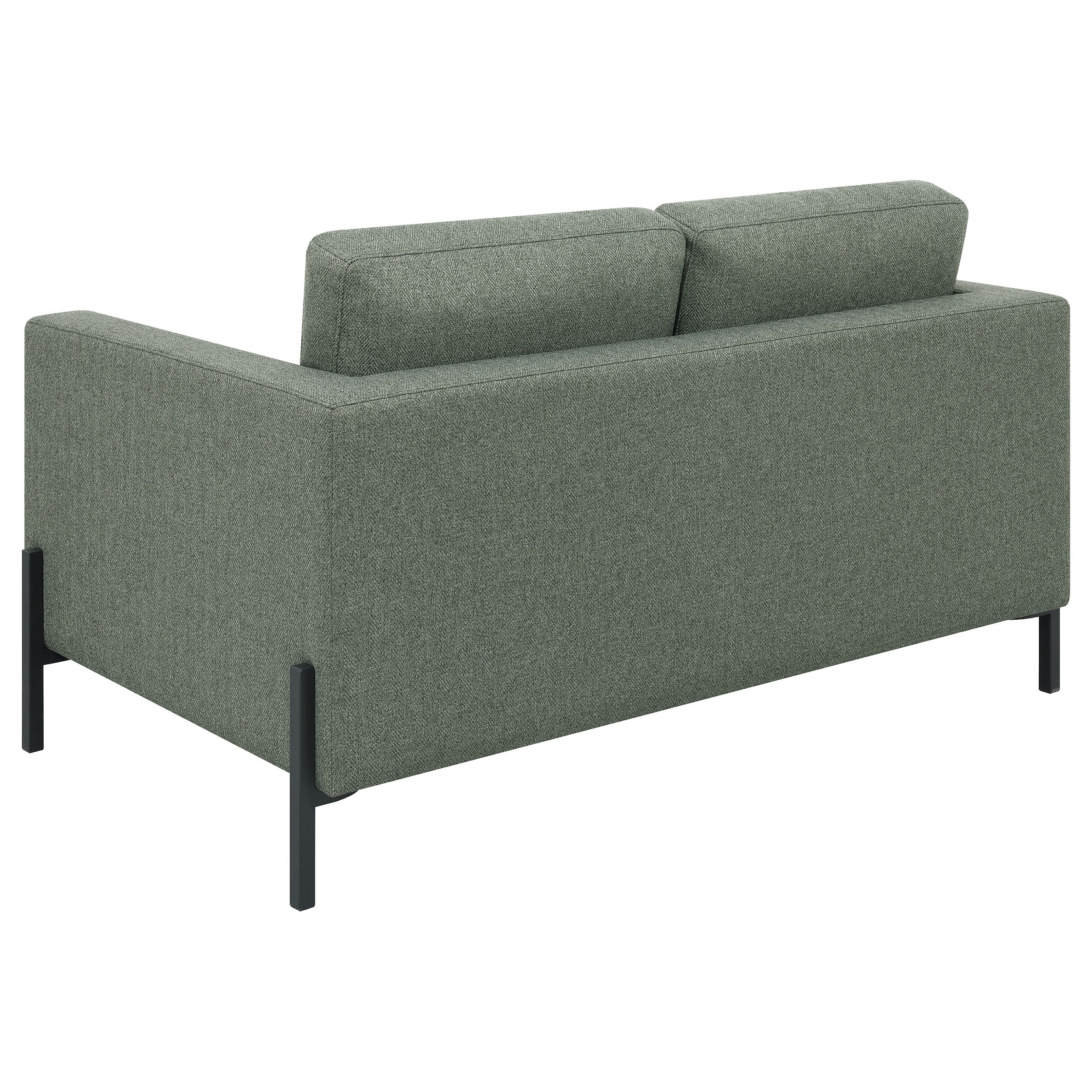 Coaster Tilly Upholstered Track Arms Loveseat Sage Default Title