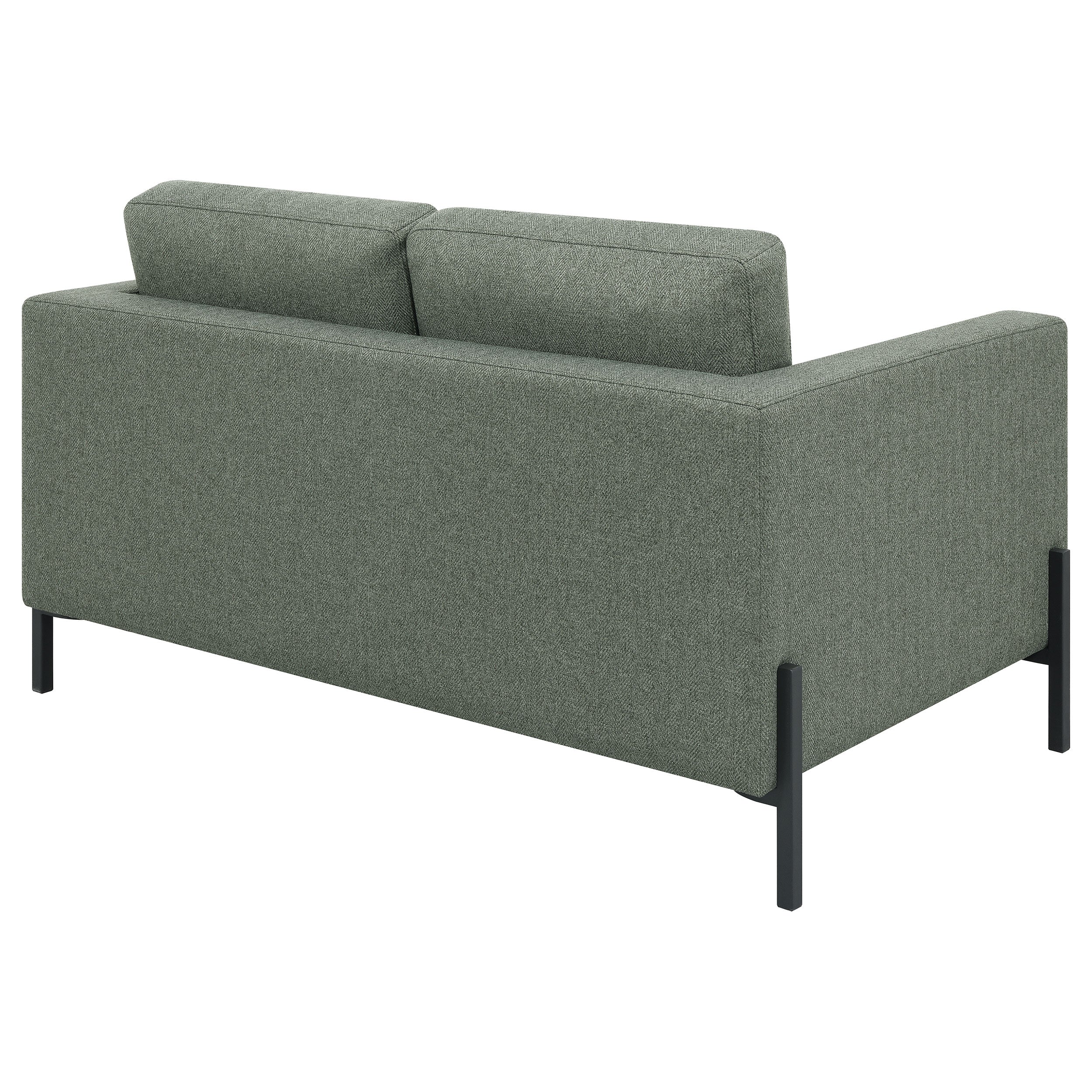 Coaster Tilly Upholstered Track Arms Loveseat Sage Default Title