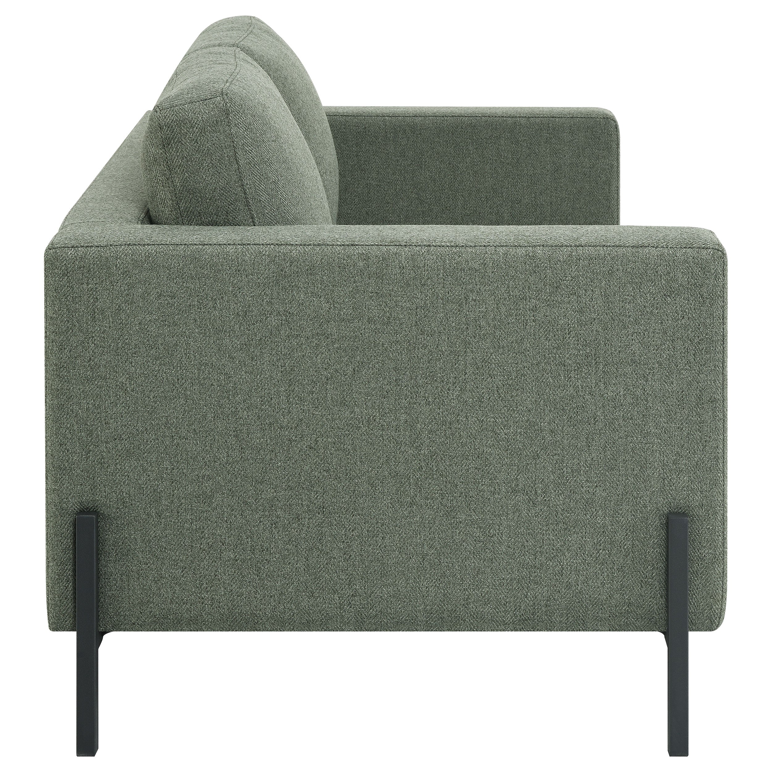 Coaster Tilly Upholstered Track Arms Loveseat Sage Default Title