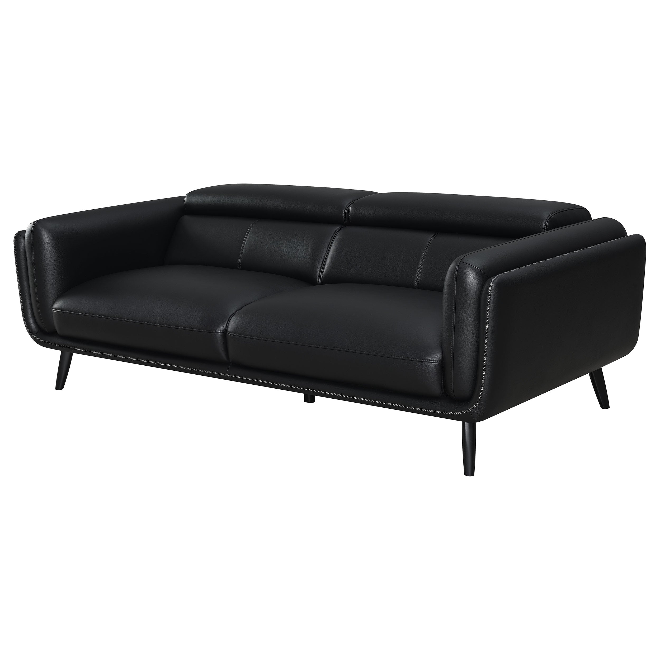 Coaster Shania Track Arms Sofa with Tapered Legs Black Default Title