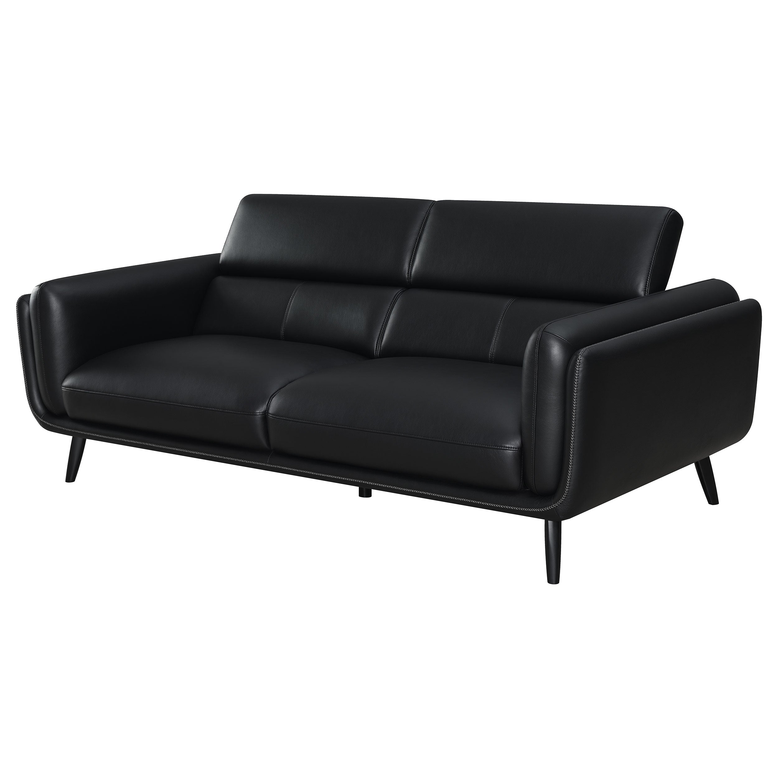 Coaster Shania Track Arms Sofa with Tapered Legs Black Default Title