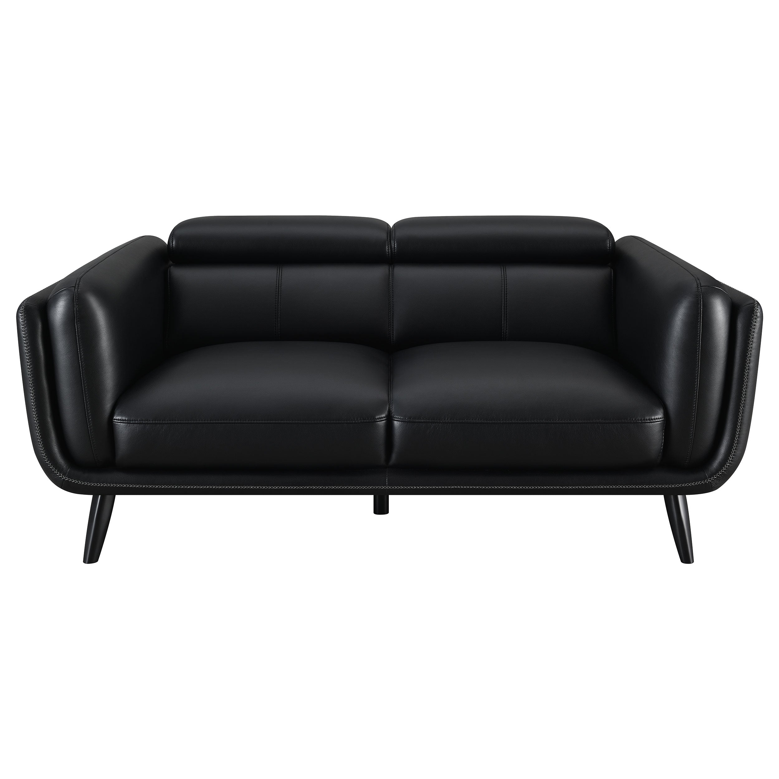 Coaster Shania Track Arms Loveseat with Tapered Legs Black Default Title