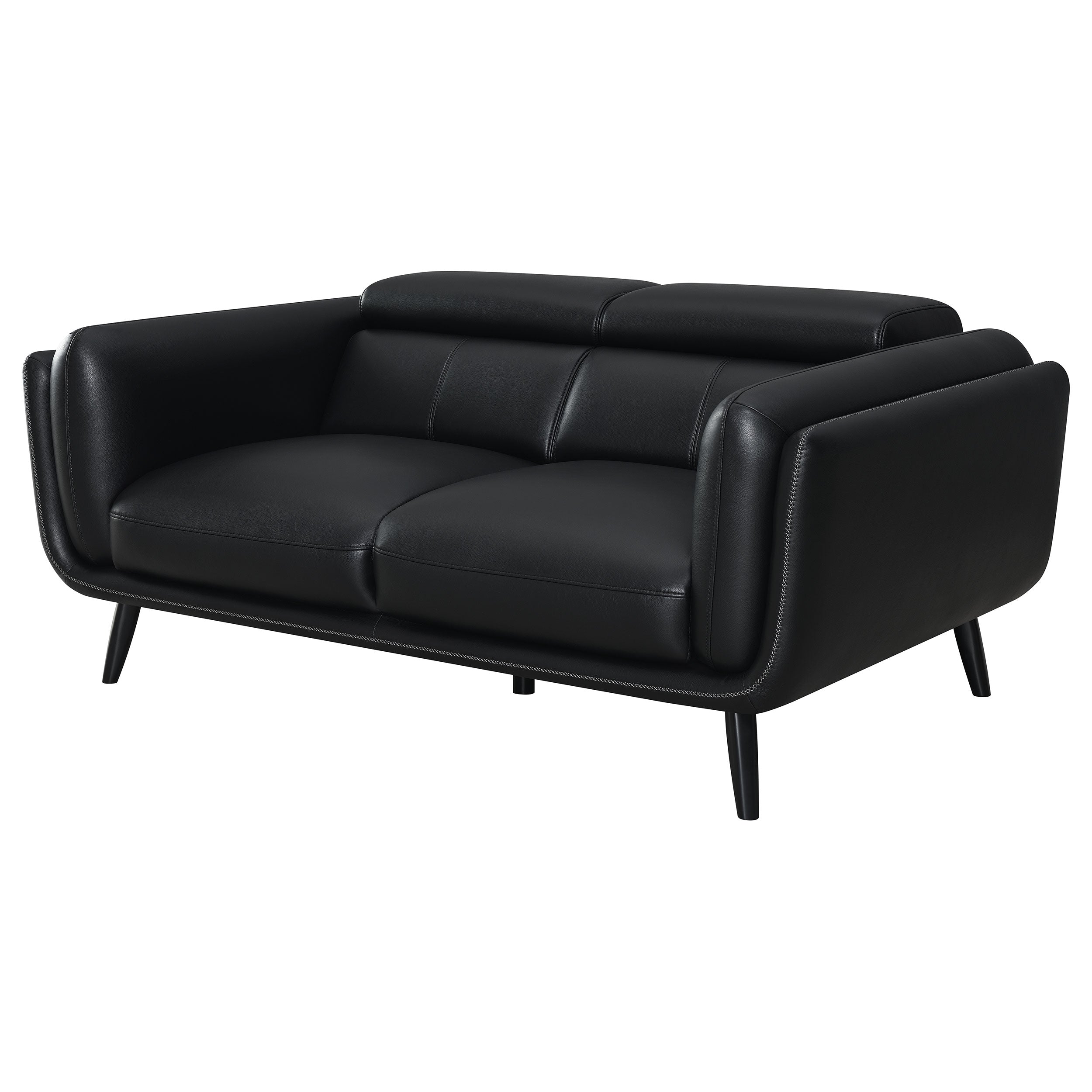 Coaster Shania Track Arms Loveseat with Tapered Legs Black Default Title