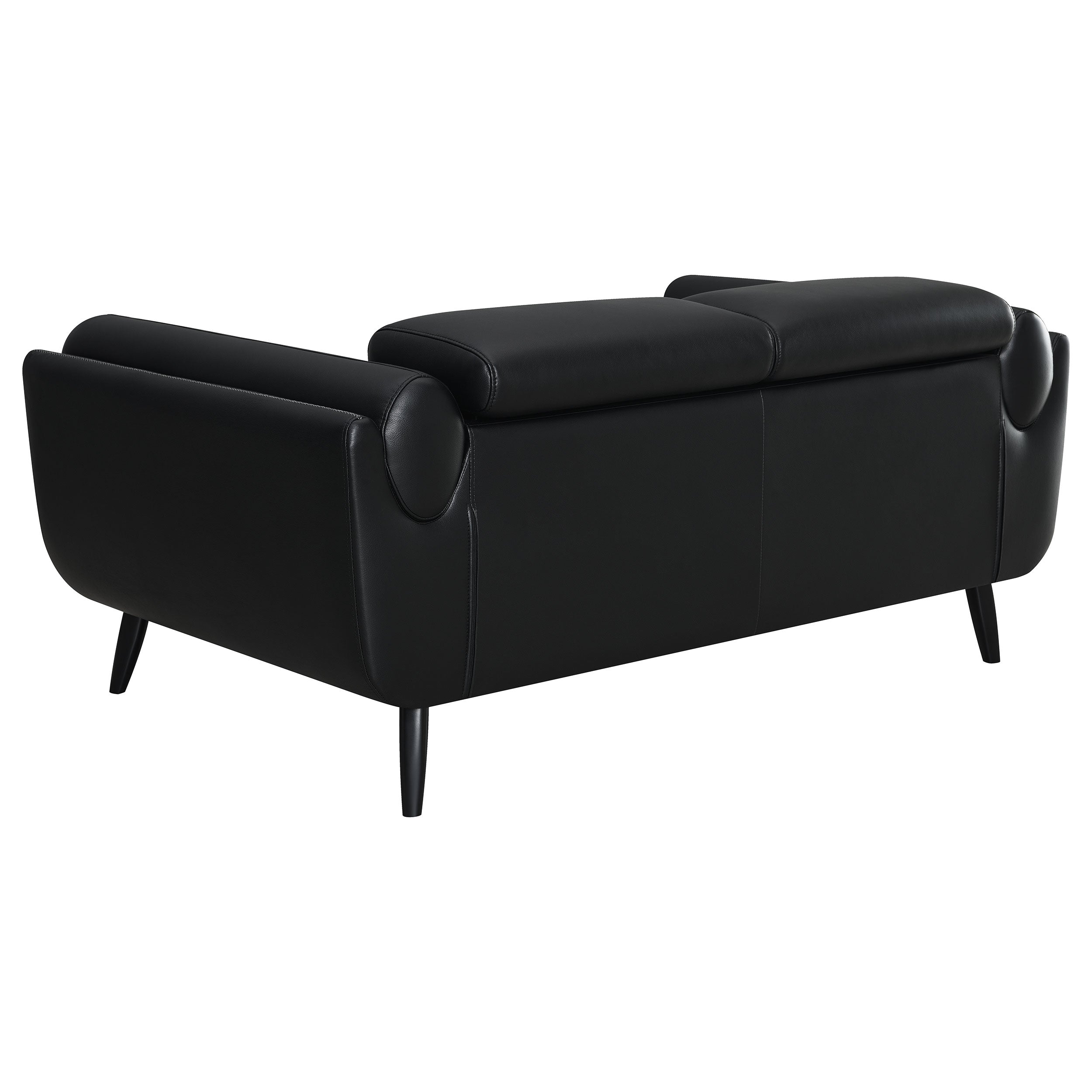 Coaster Shania Track Arms Loveseat with Tapered Legs Black Default Title