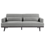 Coaster Blake Upholstered Sofa with Track Arms Sharkskin and Dark Brown Default Title