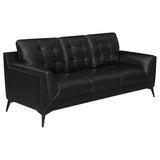 Coaster Moira Upholstered Tufted Sofa with Track Arms Black Default Title