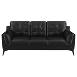 Coaster Moira Upholstered Tufted Sofa with Track Arms Black Default Title