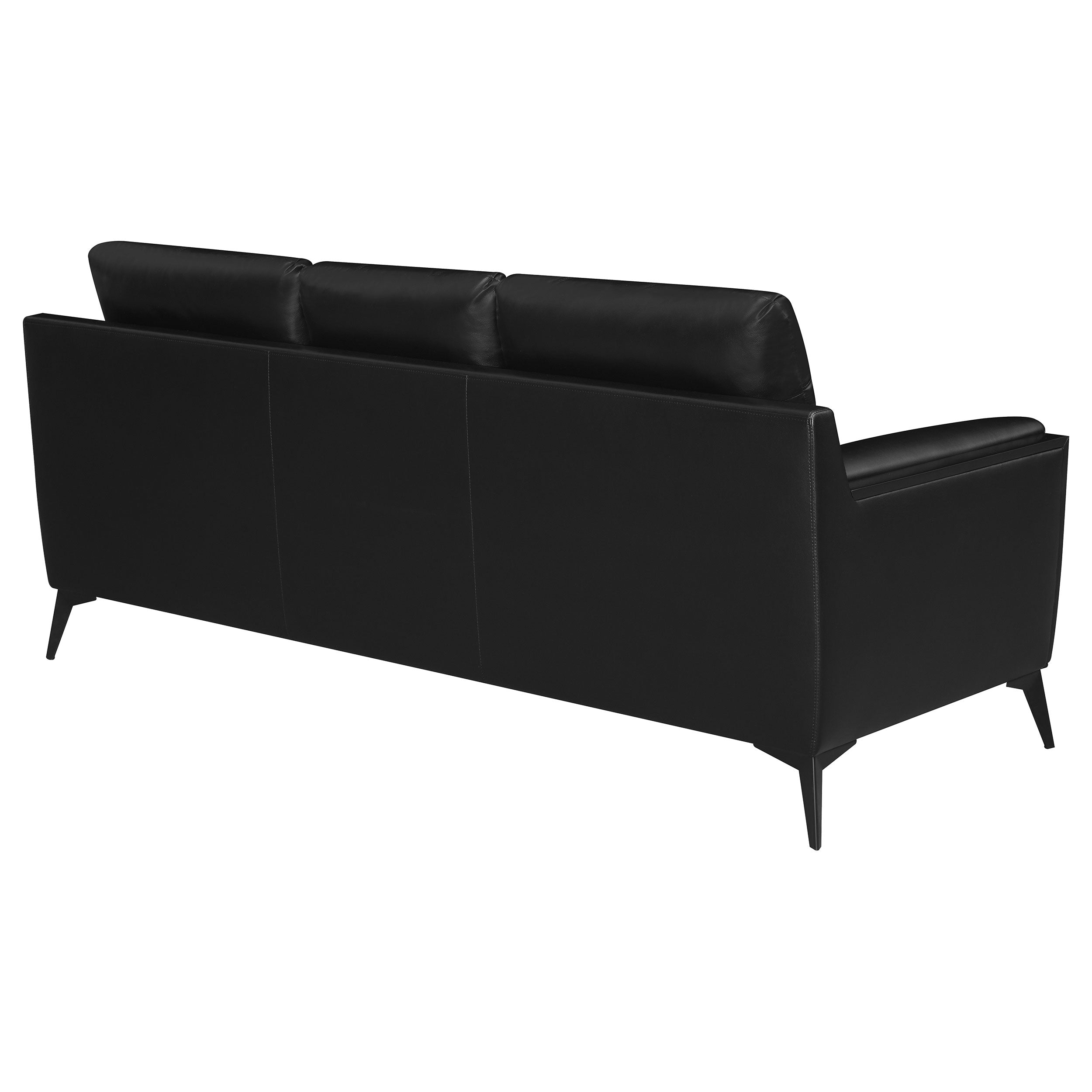 Coaster Moira Upholstered Tufted Sofa with Track Arms Black Default Title