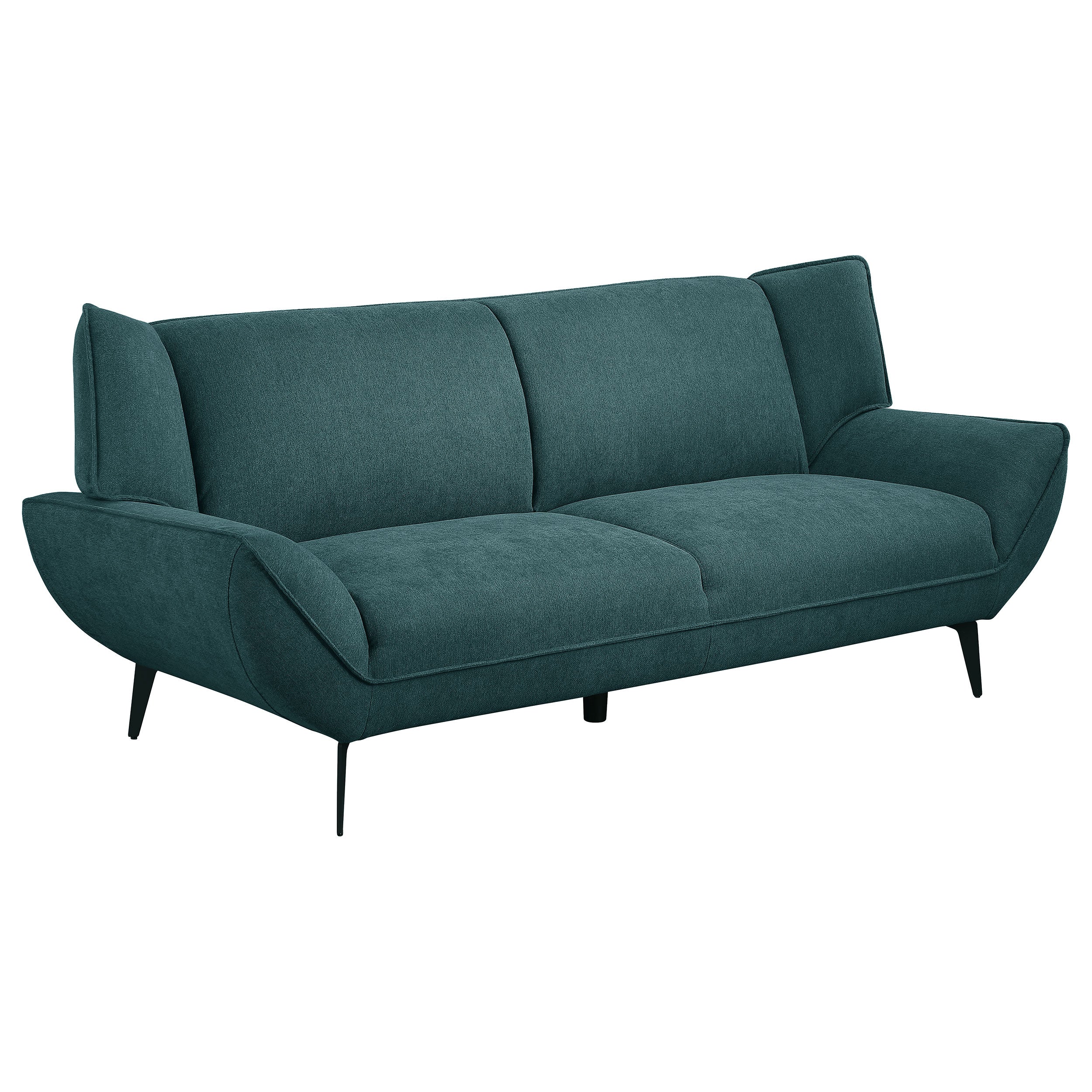 Coaster Acton Upholstered Flared Arm Sofa Teal Blue Default Title