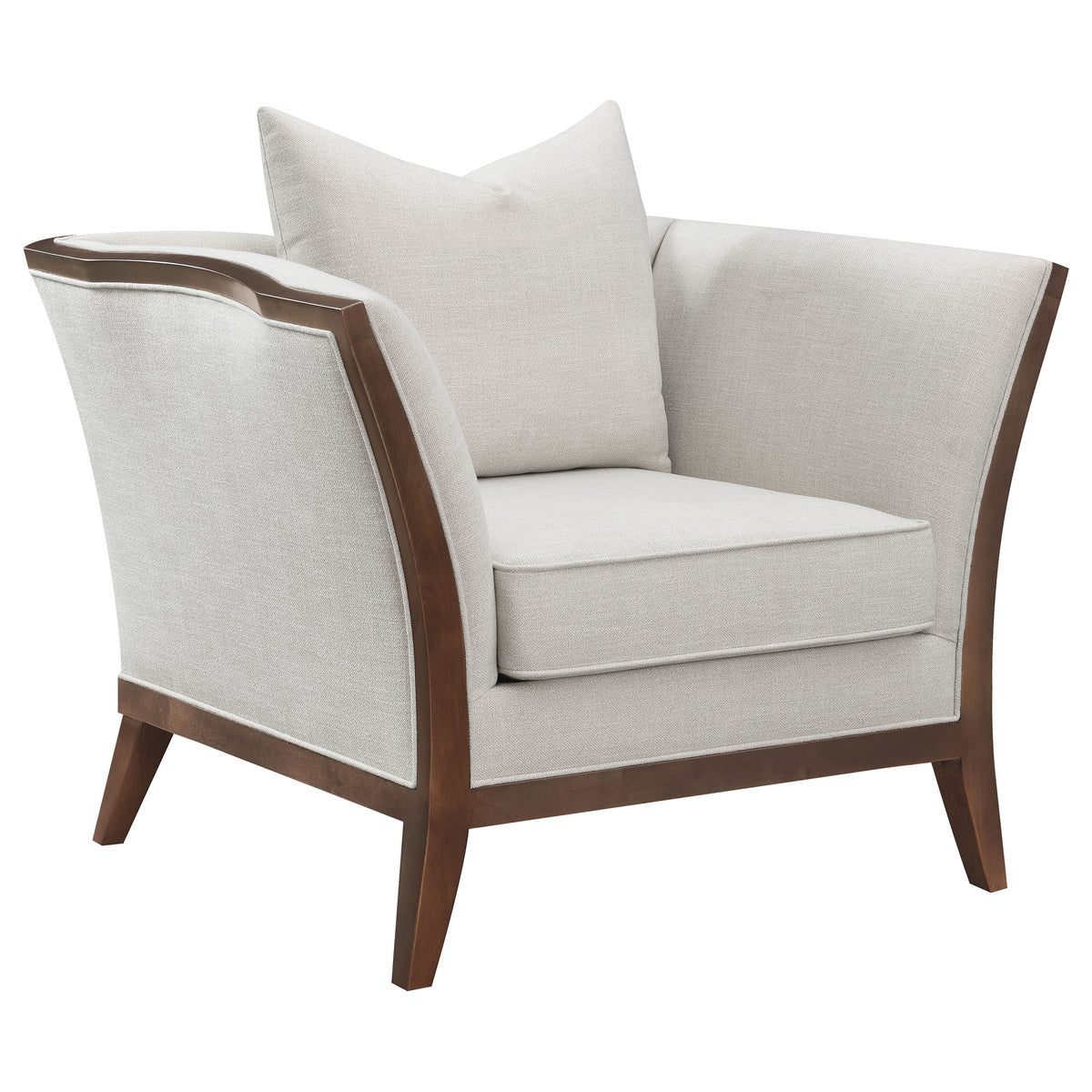 Coaster Lorraine Upholstered Chair with Flared Arms Beige Default Title